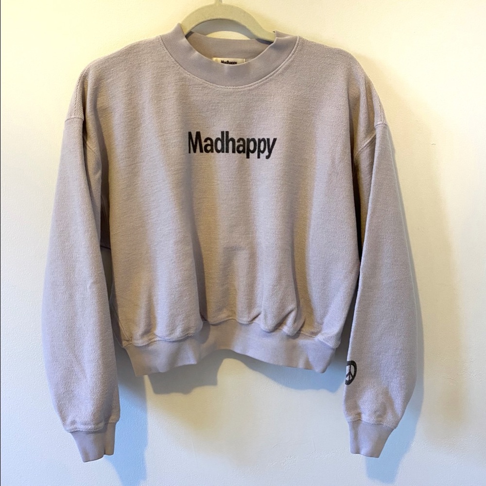 MADHAPPY CLASSICS CROP CREWNECK - CEMENT - S
